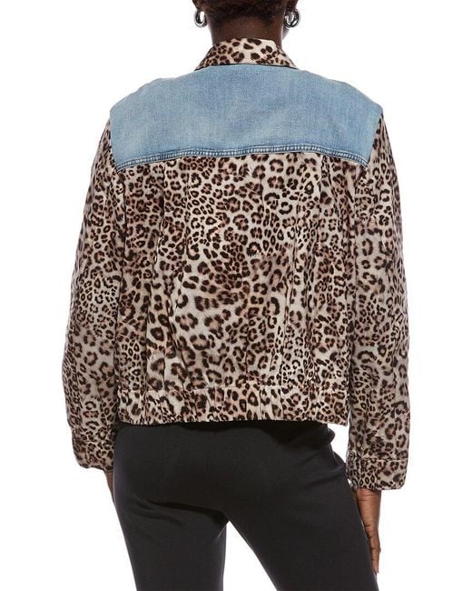 Marc Cain Blue Mixed Media Jacket