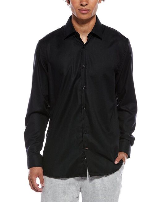 Tahari Black Modern Fit Dress Shirt for men