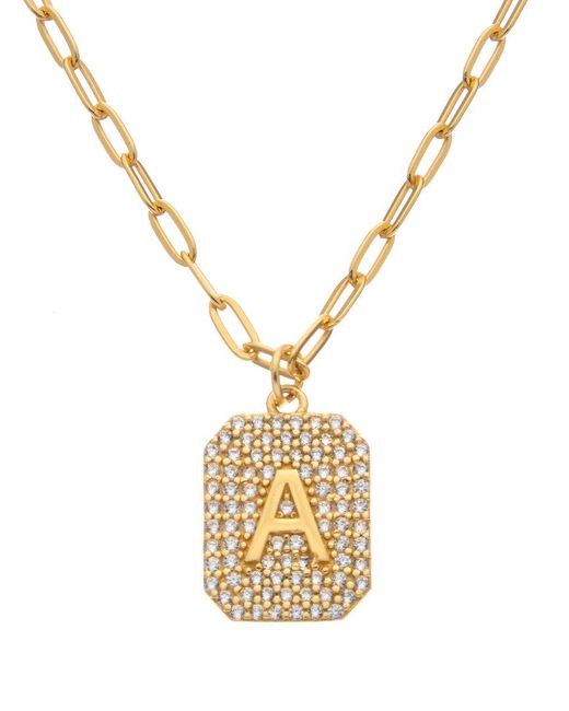 Argento Vivo Metallic Vermeil Cz A Initial Necklace