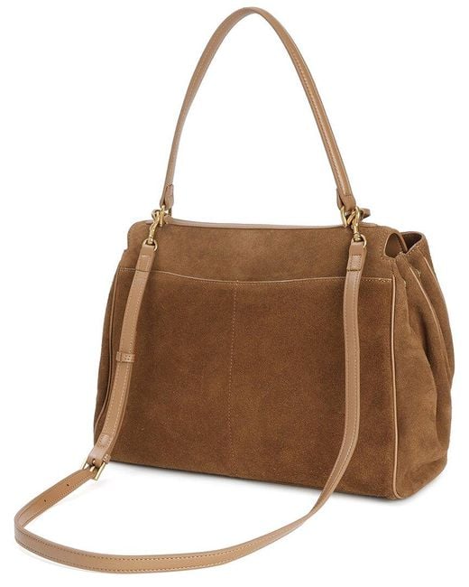 Tiffany & Fred Paris Brown Suede Top Handle Tote