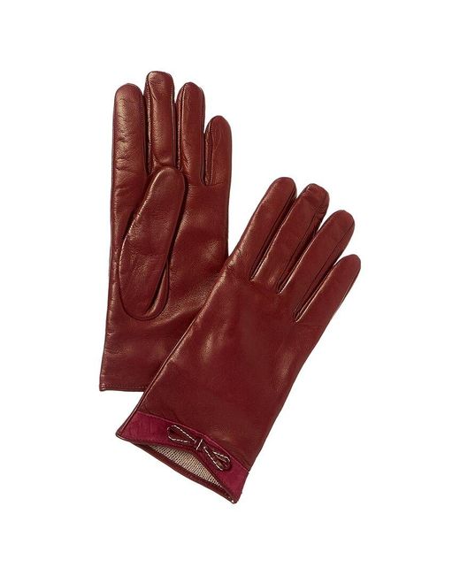 Portolano Red Cashmere-lined Leather Gloves