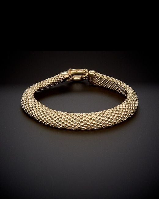 Italian Gold Black 14k Puffed Mesh Bracelet