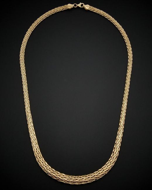 Italian Gold Black 14k Graduated Weave Link Necklace