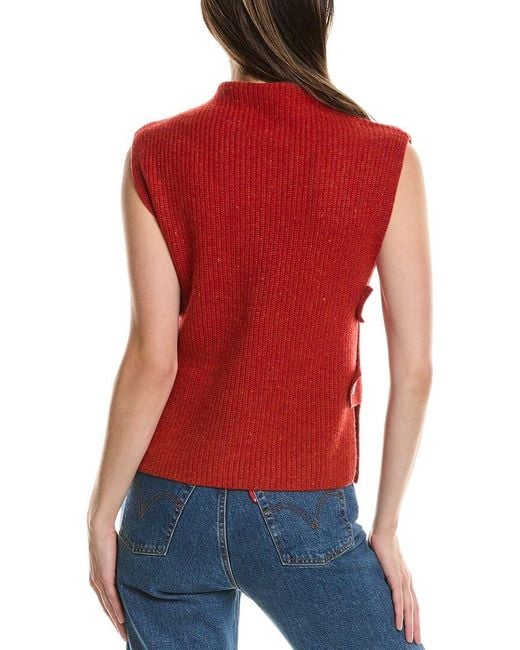 InCashmere Red Cable Cashmere Vest