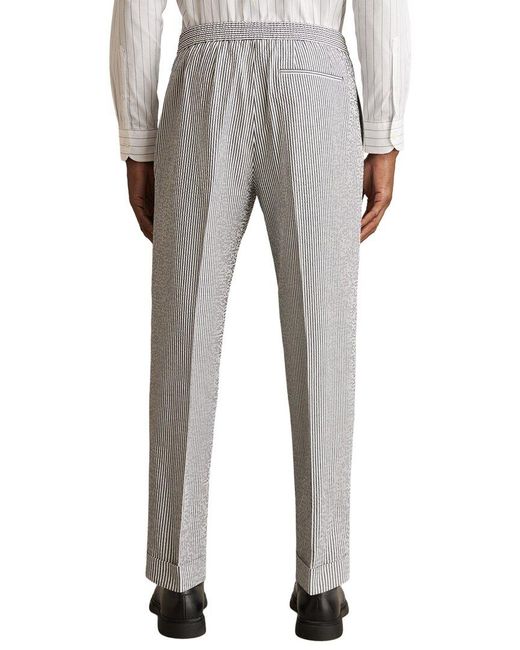 Reiss Gray Sail Drawstring Pinstripe Pant for men