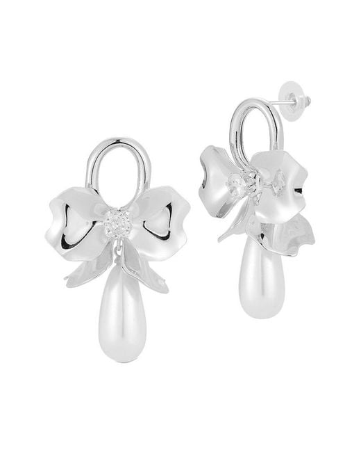 Chloe and Madison White Jewelry Plated Earrings
