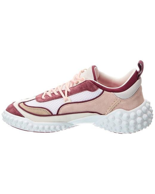 Christian Louboutin Pink Logo Suede Sneaker