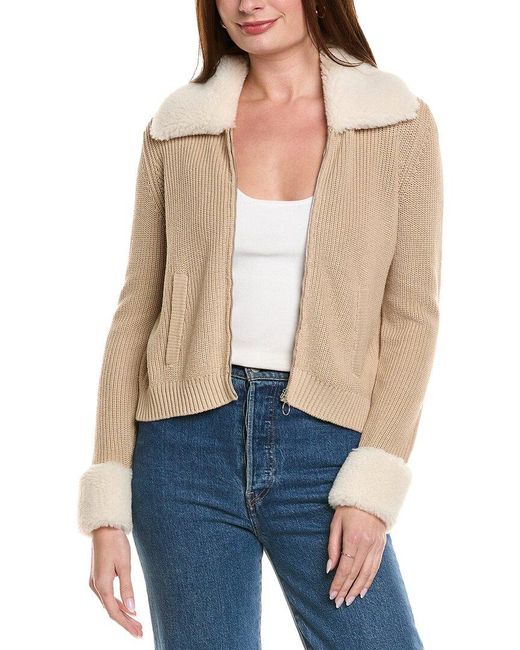 Hannah Rose Blue Shaker Cashmere-blend Jacket