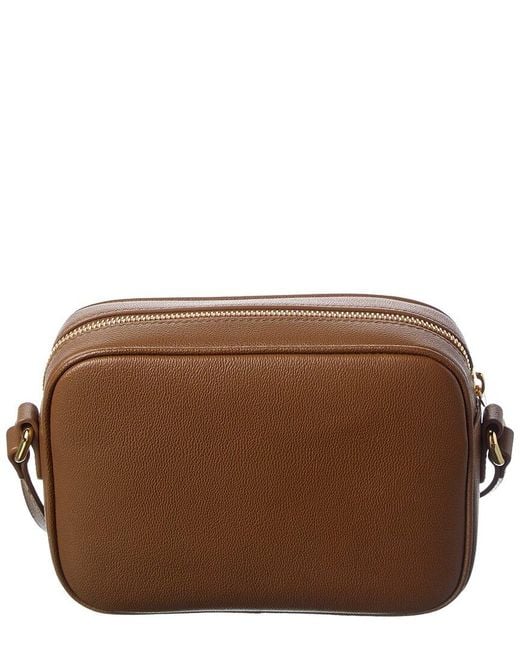 Burberry Brown Small Check Canvas & Leather Camera Bag