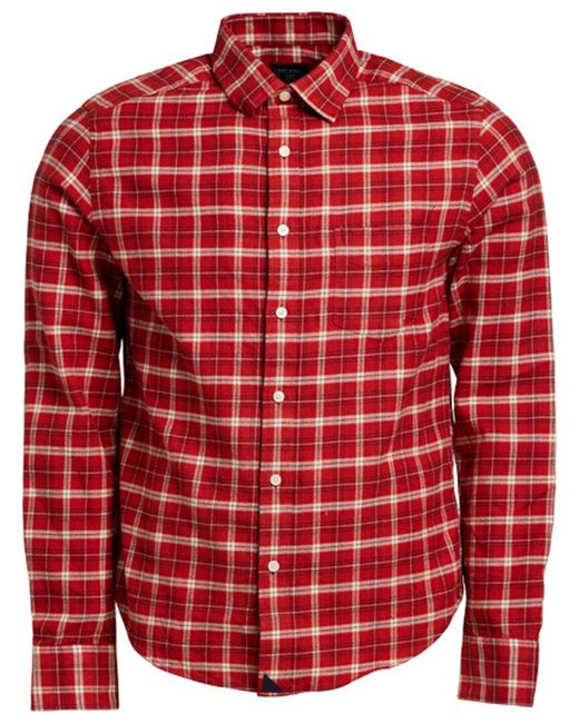 UNTUCKit Red Slim Fit Flannel Fossati Shirt for men