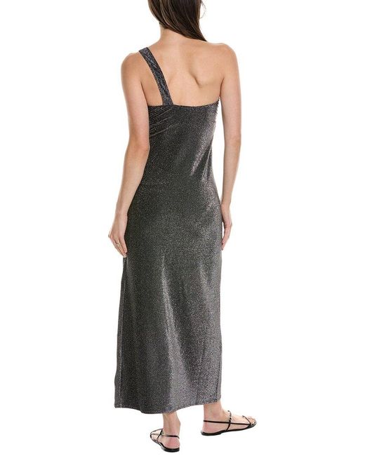 WeWoreWhat Black Ruched Asymmetrical Knit Maxi Dress