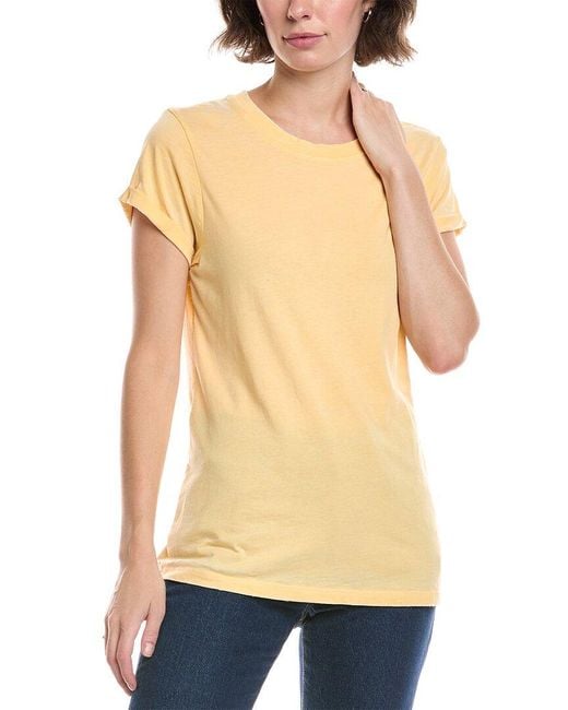 Recycled Karma Yellow Distressed T-Shirt