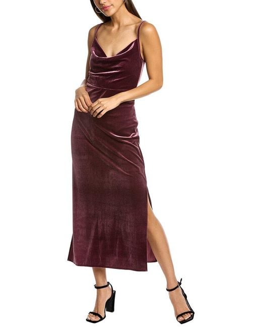Taylor Velvet Midi Dress in Purple (Red) Lyst