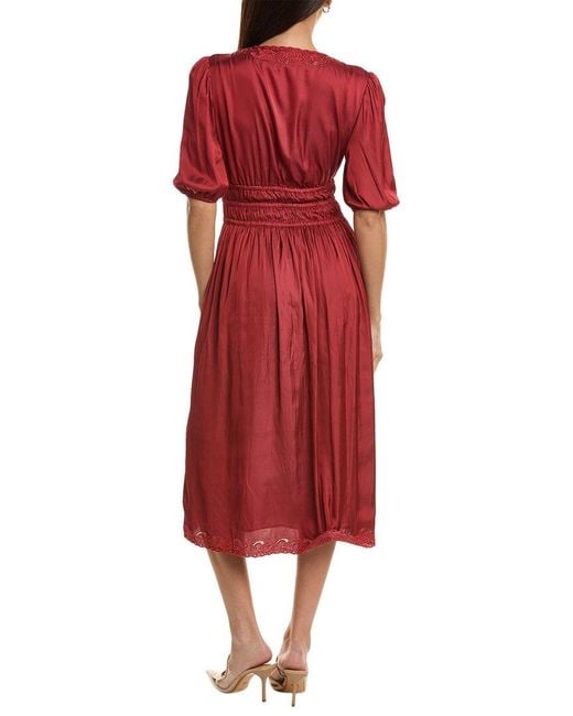 Tahari Red The Amy Midi Dress