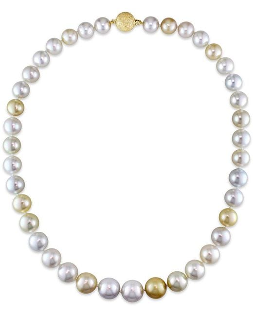 Pearls Metallic 14k 10-13mm Pearl Necklace