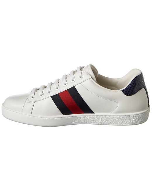 Gucci Men's New Ace Leather Low-Top Sneakers