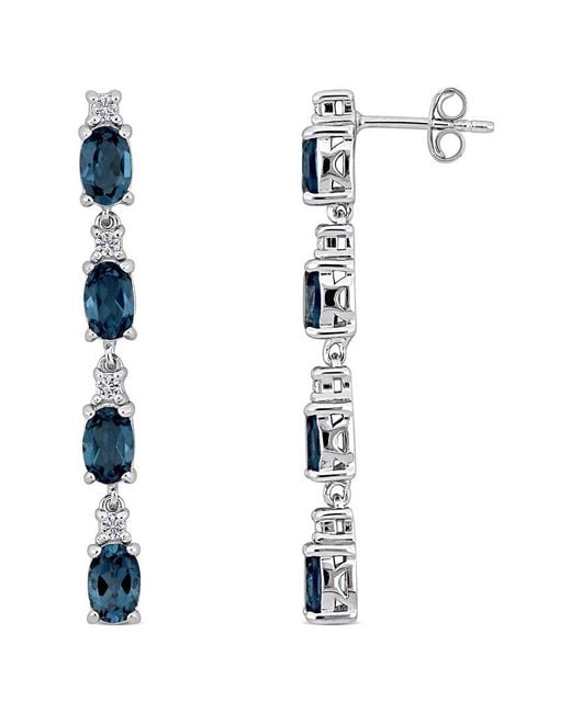 Rina Limor White 4.24 Ct. Tw. L & Topaz Earrings