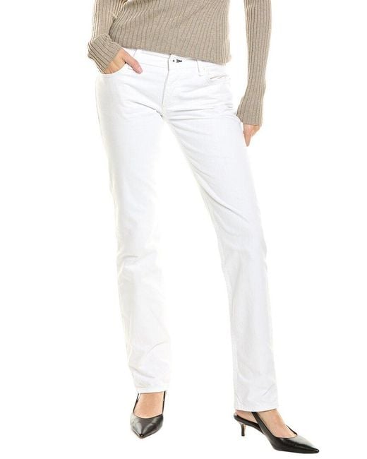 Rag & Bone White Piper Bright Low-Rise Straight Jean
