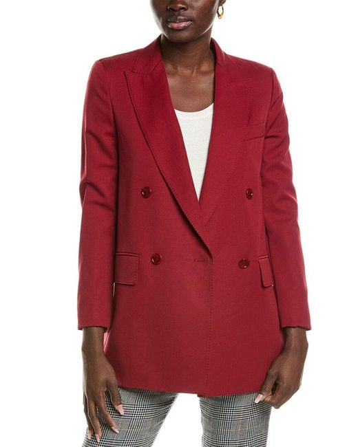 Max Mara Red Pevera Wool & Mohair-Blend Blazer