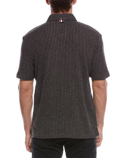 Thom Browne Black Lightweight Striped Shirt for men