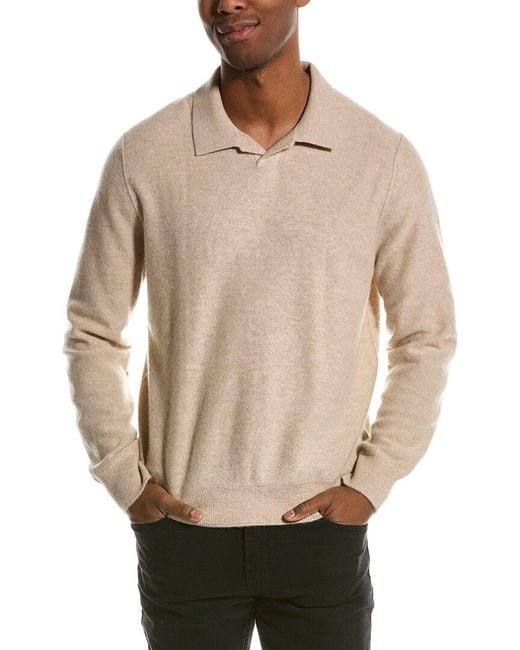 Vince Natural Boiled Cashmere Johnny Collar Sweater for men