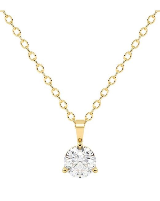 Lab Grown Diamonds Metallic 14k 0.25 Ct. Tw. Lab-grown Diamond Necklace