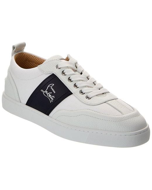 Christian Louboutin White Retero Canvas & Leather Sneaker for men