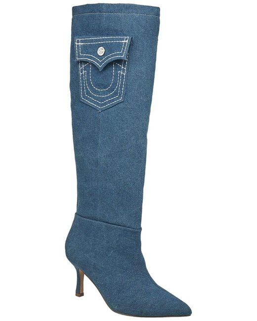 True Religion Blue Denim Boot