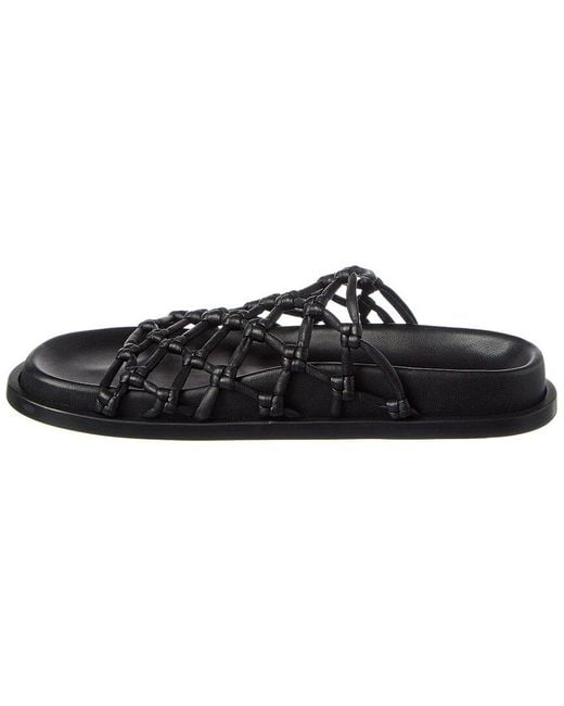 Jil Sander Black Logo Leather Sandal