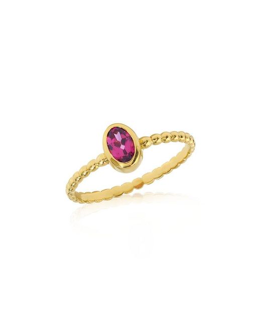 TIRAMISU White 14K Over 0.63 Ct. Tw. Rhodolite Garnet Ring