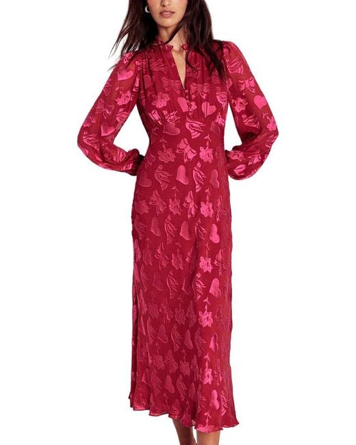 Boden Red Cassie Midi Tea Dress
