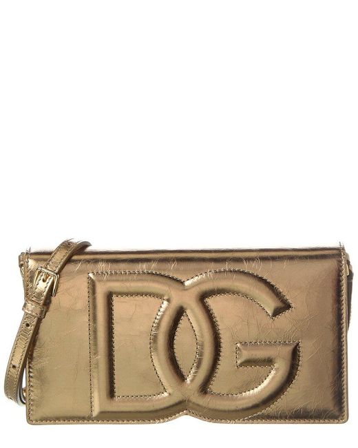 Dolce & Gabbana Brown Dg Logo Leather Phone Bag