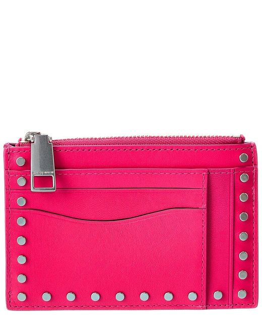 Rebecca Minkoff Pink Jett Leather Card Case