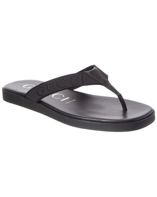 Gucci Black Canvas & Leather Sandal for men