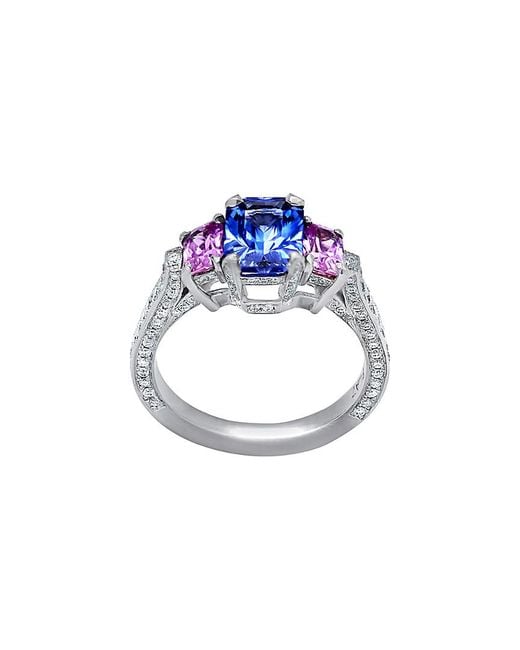 Diana M Blue Fine Jewelry 18k 3.56 Ct. Tw. Diamond & Sapphire Ring
