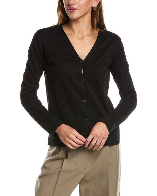 The Row Black Jheel Linen-Blend Cardigan