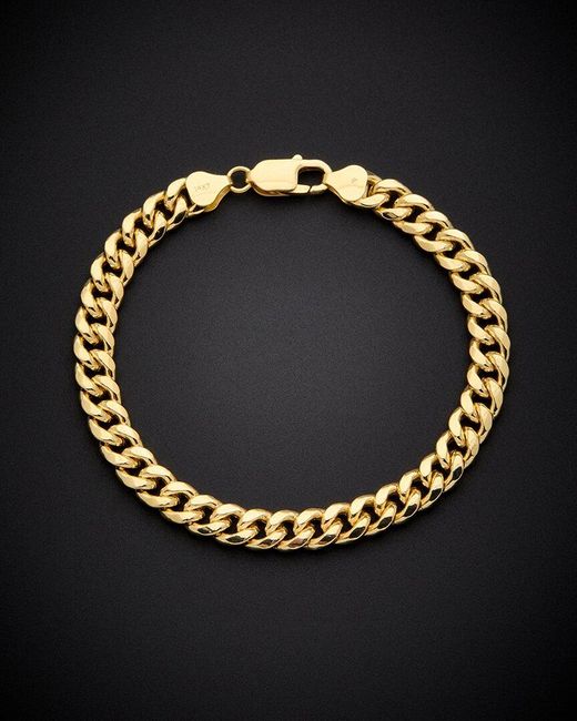 Italian Gold Blue 14k Miami Cuban Link Bracelet