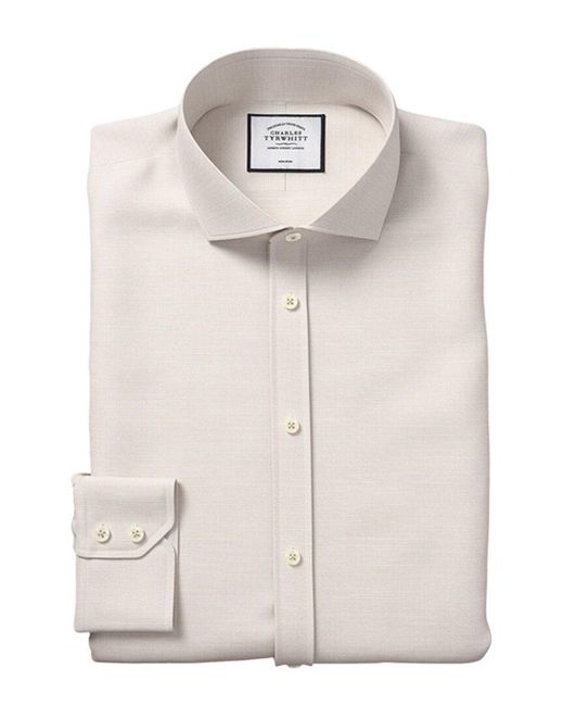 Charles Tyrwhitt White Non-iron Slub Slim Fit Shirt for men
