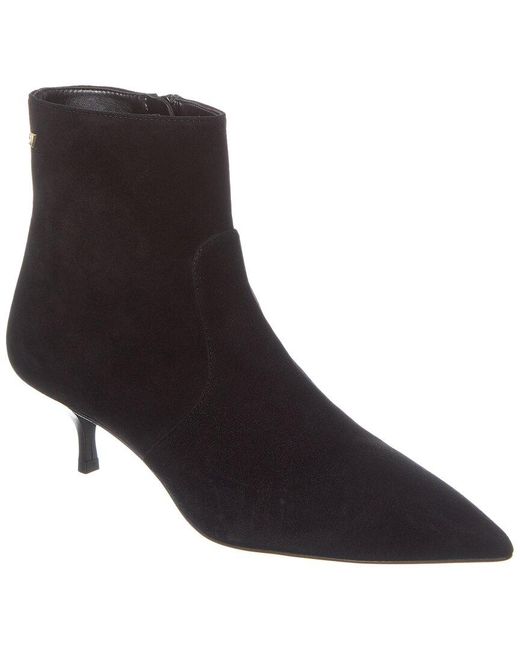 Stuart Weitzman Black Mara 50 Zip Suede Bootie