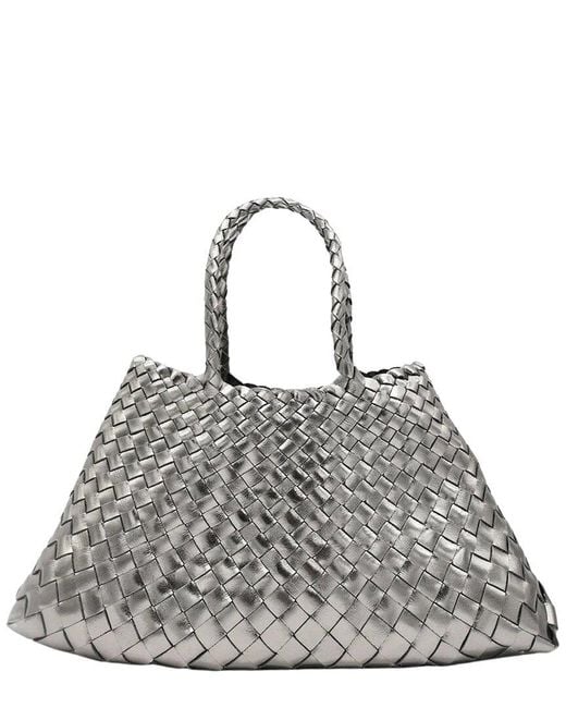 Dragon Diffusion Gray Santa Croce Small Leather Tote