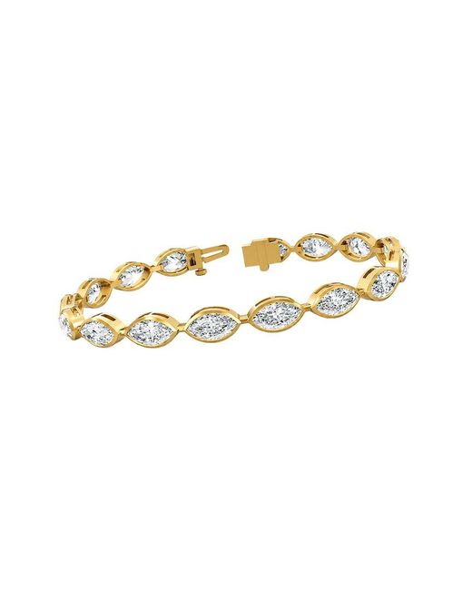 Lab Grown Diamonds Metallic 14K 10.56 Ct. Tw. Lab-Grown Diamond Tennis Bracelet