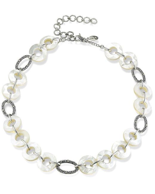 Samuel B. Metallic 18k & Silver Pearl Link Necklace