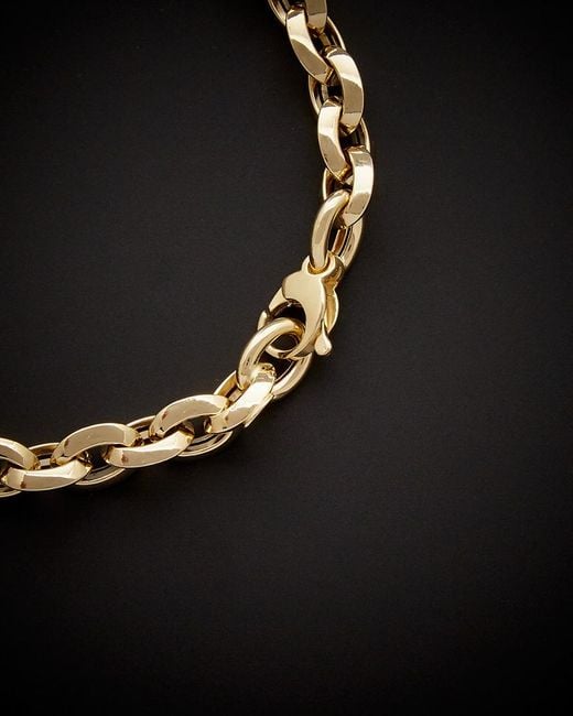 Italian Gold Black 14k Fancy Oval Rolo Bracelet for men