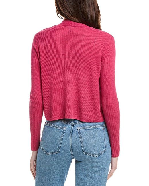 Eileen Fisher Red Linen-Blend Cardigan