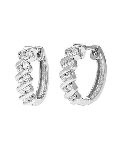 Amairah Metallic 0.50 Ct. Tw. Lab-Grown Diamond Hoops