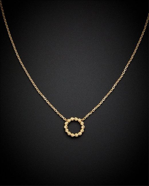 Italian Gold Black 14k Bead Circle Necklace