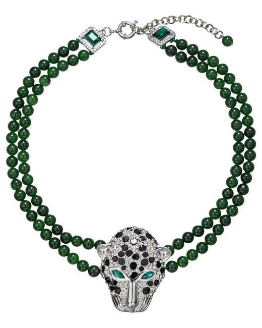 Eye Candy LA Metallic The Luxe Collection Agate Leopard Necklace