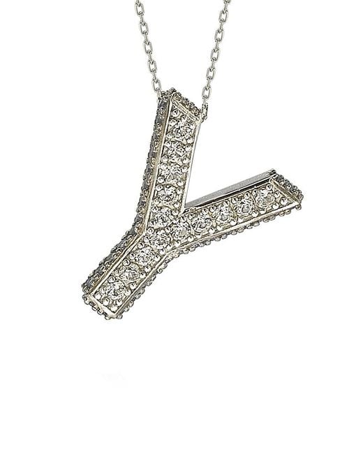 Suzy Levian White 0.77 Ct. Tw. Gemstone Initial Necklace (A-Z)