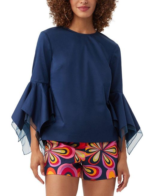 Trina Turk Blue Fontainebleau Top