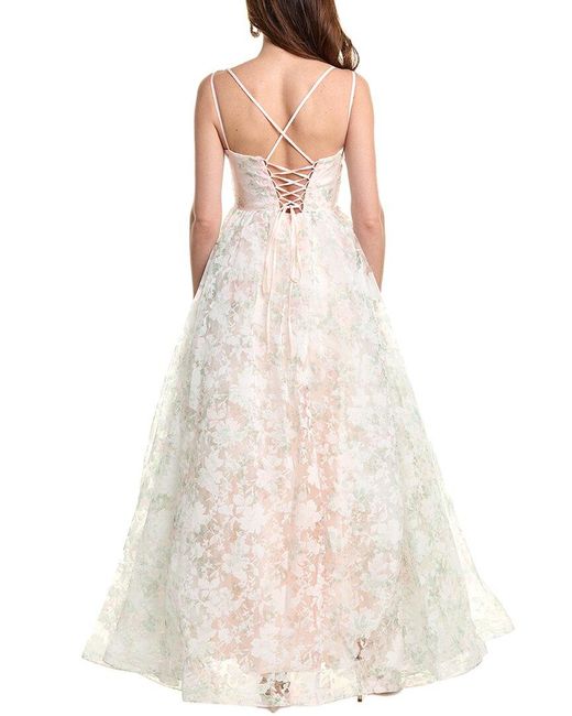 Jovani White Burnout Organza Gown